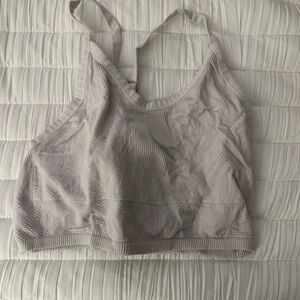 Aerie Seamless Light Gray/White Bralette - Comfortable Everyday Support